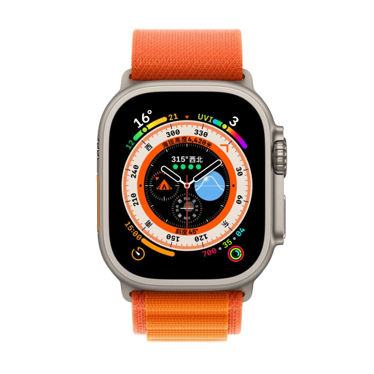 Nylon Loop Watch Band For Apple Watch 46mm / 49mm / 45mm / 44mm(Orange)