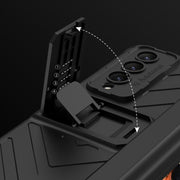 For Samsung Galaxy Z Fold4 GKK Integrated Magnetic Armor Flip Phone Case With Pen Box(Silver)