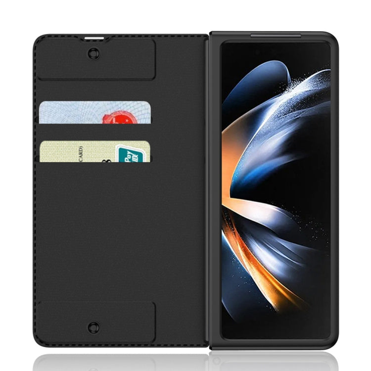 For Samsung Galaxy Z Fold4 GKK Armor Flip Leather Phone Case with Pen Slots(Brown)
