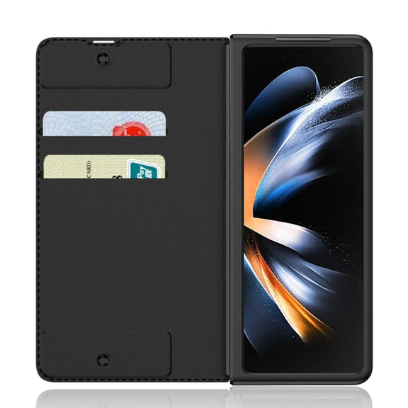 For Samsung Galaxy Z Fold4 GKK Armor Flip Leather Phone Case with Pen Slots(Brown)