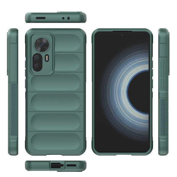 For Xiaomi Redmi K50 Ultra / Xiaomi 12T Magic Shield TPU + Flannel Phone Case(Dark Grey)