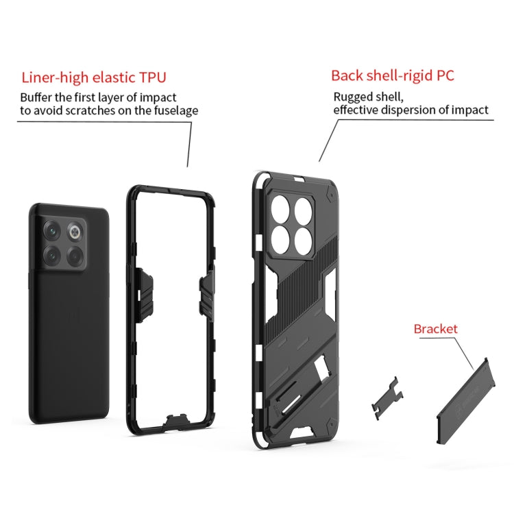 For OnePlus 10T 5G Punk Armor PC + TPU Phone Case with Holder(Green)