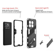 For OnePlus 10T 5G Punk Armor PC + TPU Phone Case with Holder(Green)