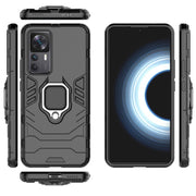 For Xiaomi Redmi K50 Ultra / Xiaomi 12T Magnetic Ring Holder PC + TPU Phone Case(Black)