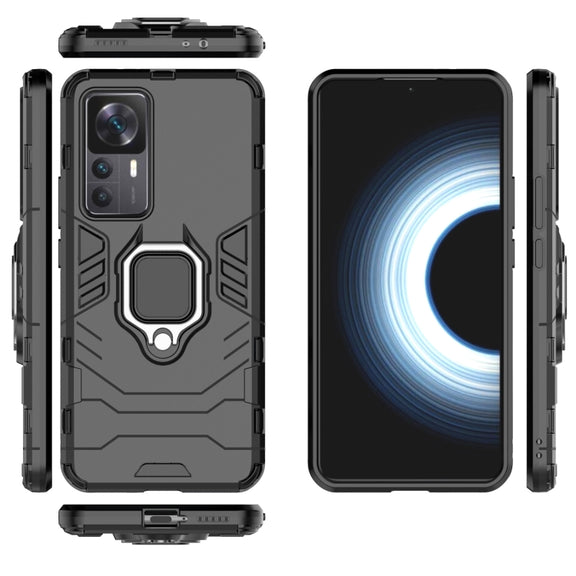 For Xiaomi Redmi K50 Ultra / Xiaomi 12T Magnetic Ring Holder PC + TPU Phone Case(Black)