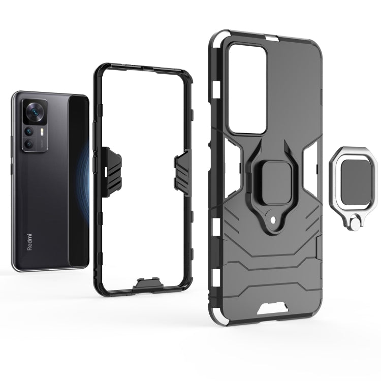 For Xiaomi Redmi K50 Ultra / Xiaomi 12T Magnetic Ring Holder PC + TPU Phone Case(Black)