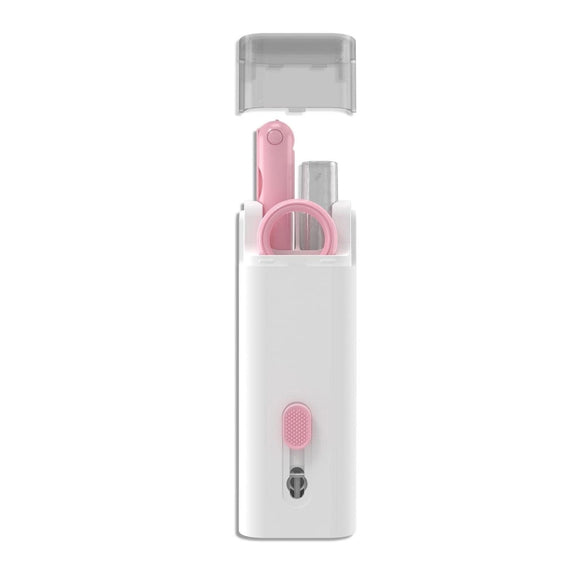 Q6E 7 in 1 Bluetooth Headphhone Computer Keyboard Cleaning Tools Set(Pink)