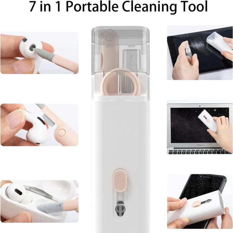Q6E 7 in 1 Bluetooth Headphhone Computer Keyboard Cleaning Tools Set(Pink)