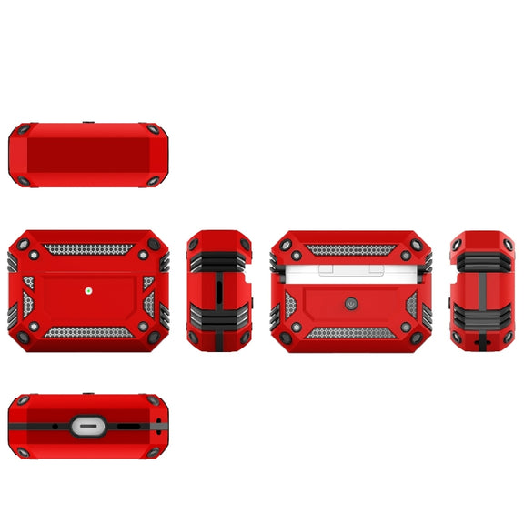 Armor Four-corner Shockproof Earphone Protective Cover For AirPods Pro 2(Red)
