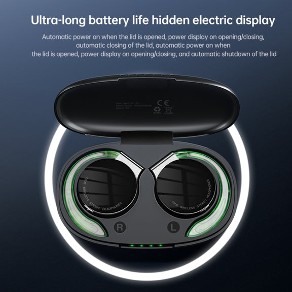 T&G F2 Ear Mount Water-resistant Wireless Bluetooth Noise Reduction Earphone, Water-resistant Level: IPX5(White)