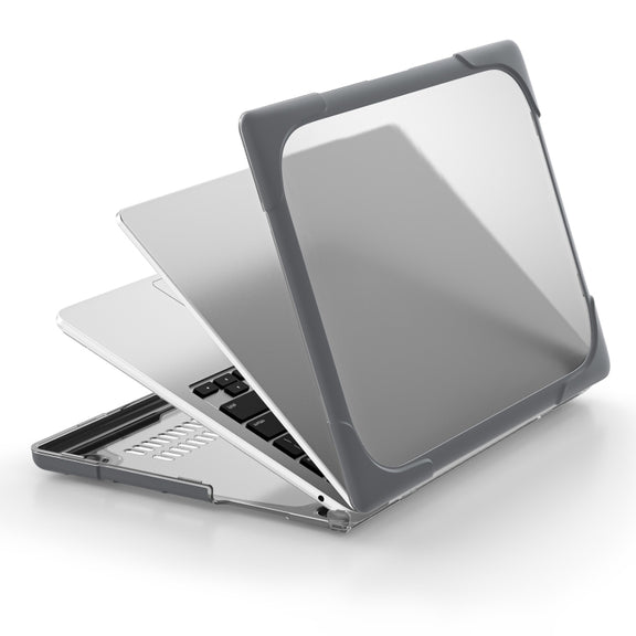 For MacBook Air 13.6 inch A2681 2022 / M3 2024 A3113 / M4 2025 A3240 TPU + PC Two-color Anti-fall Laptop Protective Case(Grey)