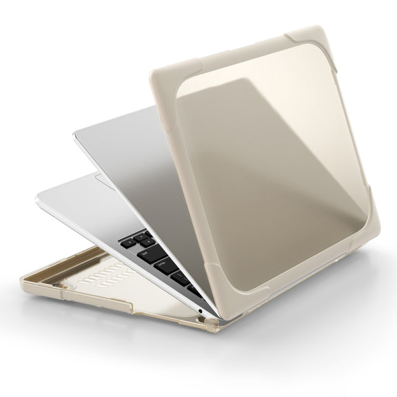 For MacBook Air 13.6 inch A2681 2022 TPU + PC Two-color Anti-fall Laptop Protective Case(Khaki)