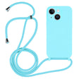 For iPhone 14 Crossbody Lanyard Liquid Silicone Case(Ice Blue) - iPhone 14 Cases by PMC TechLife | Online Shopping South Africa | PMC TechLife