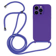 For iPhone 13 Pro Max Crossbody Lanyard Liquid Silicone Case(Purple) - free shipping - PMC TechLife - Order now!