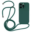 For iPhone 13 Pro Max Crossbody Lanyard Liquid Silicone Case(Clover Green) - free shipping - PMC TechLife - Order now!