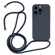 For iPhone 13 Pro Max Crossbody Lanyard Liquid Silicone Case(Midnight Blue) - free shipping - PMC TechLife - Order now!