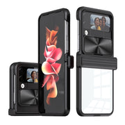 For Samsung Galaxy Z Flip4 360 Full Body Sliding Camshield Phone Case(Black)