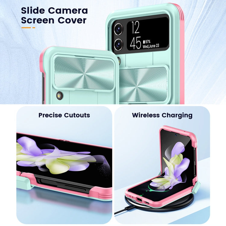 For Samsung Galaxy Z Flip4 360 Full Body Sliding Camshield Phone Case(Black)