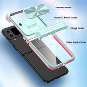 For Samsung Galaxy Z Flip4 360 Full Body Sliding Camshield Phone Case(Black)
