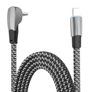 3A USB-C/Type-C to 8 Pin Elbow Fast Charge Data Cable, Length:1.2m(Grey)
