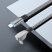 3A USB-C/Type-C to 8 Pin Elbow Fast Charge Data Cable, Length:1.2m(Grey)