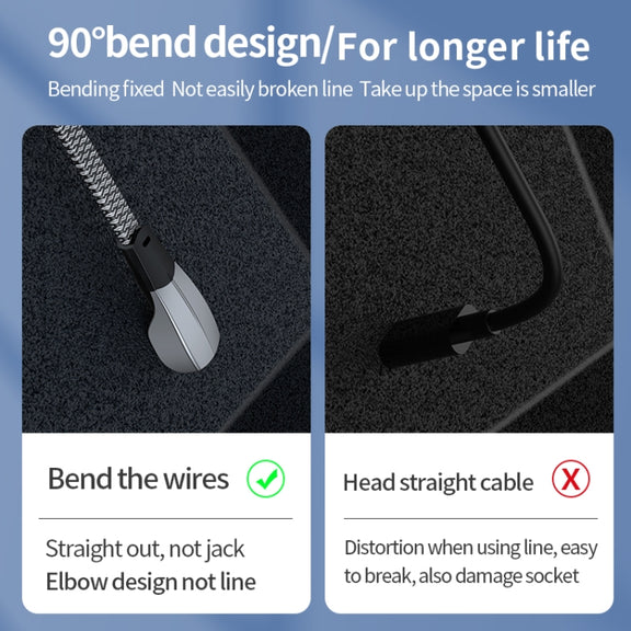 3A USB-C/Type-C to 8 Pin Elbow Fast Charge Data Cable, Length:1.2m(Grey)