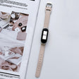 For Xiaomi Mi Band 3 / 4 8-buckle Leather Watch Band(Ivory White)
