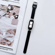 For Xiaomi Mi Band  5 / 6 8-buckle Leather Watch Band(Black)