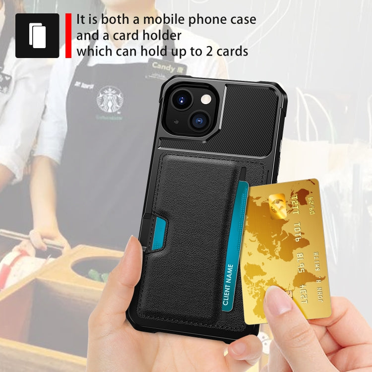 For iPhone 13 mini ZM02 Card Slot Holder Phone Case (Black)