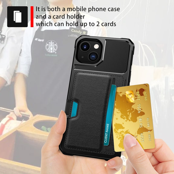 For iPhone 13 mini ZM02 Card Slot Holder Phone Case (Black)