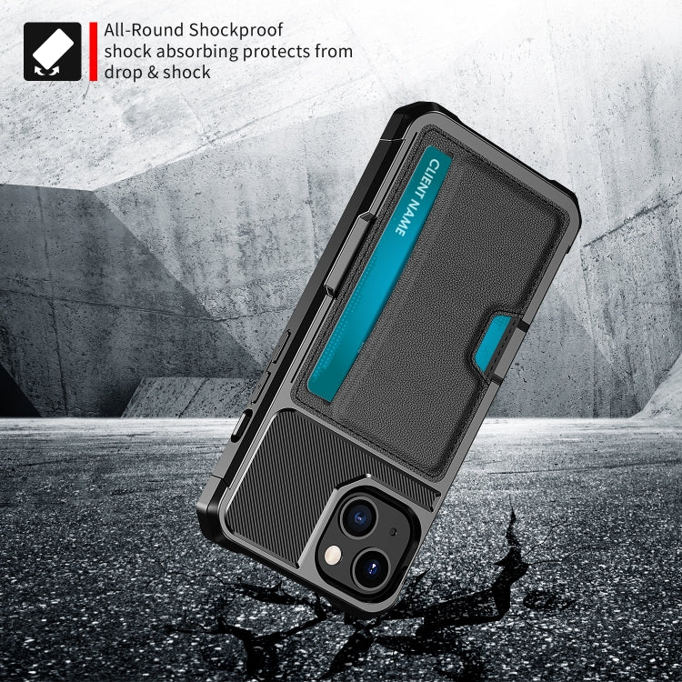 For iPhone 13 mini ZM02 Card Slot Holder Phone Case (Black)