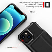 For iPhone 13 mini ZM02 Card Slot Holder Phone Case (Black)