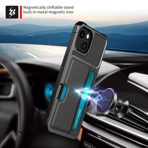 For iPhone 13 mini ZM02 Card Slot Holder Phone Case (Black)