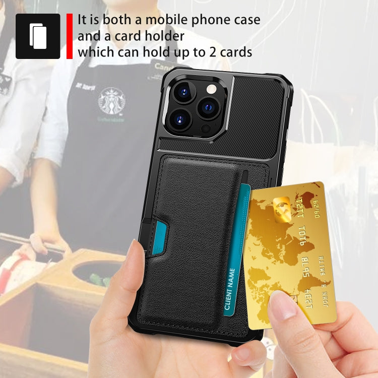 For iPhone 13 Pro ZM02 Card Slot Holder Phone Case (Black)