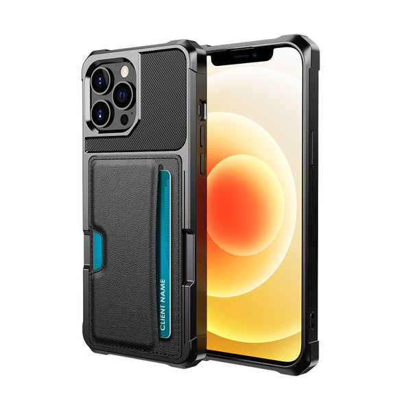 For iPhone 13 Pro ZM02 Card Slot Holder Phone Case (Black)