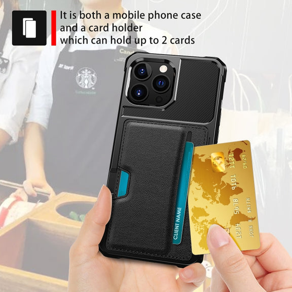 For iPhone 13 Pro Max ZM02 Card Slot Holder Phone Case (Black)