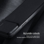 For iPhone 14 NILLKIN Synthetic Fiber Camshield Phone Case(Black)