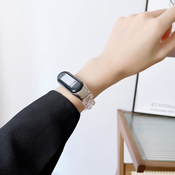 For Xiaomi Mi Band 5 / 6 Metal Frame Resin Watch Band(Gold)