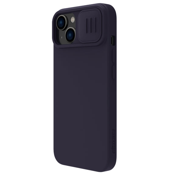For iPhone 14 NILLKIN CamShield MagSafe Liquid Silicone Phone Case (Deep Purple)