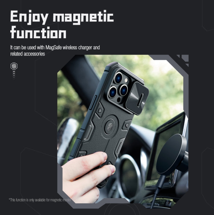 For iPhone 14 Pro NILLKIN CamShield Armor Pro Magnetic Phone Case(Green)