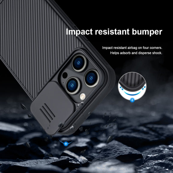 For iPhone 14 Pro Max NILLKIN CamShield Pro Protective Phone Case(Blue)