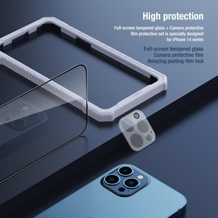 For iPhone 14 Pro Max NILLKIN 2 in 1 HD Full Screen Tempered Glass Film + Camera Protector Set