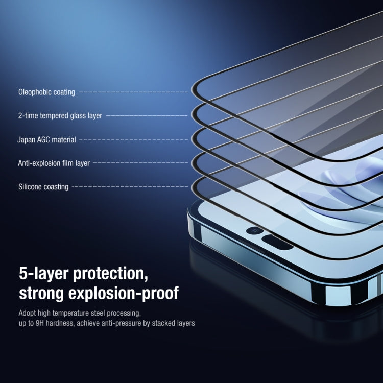 For iPhone 14 Pro Max NILLKIN 2 in 1 HD Full Screen Tempered Glass Film + Camera Protector Set