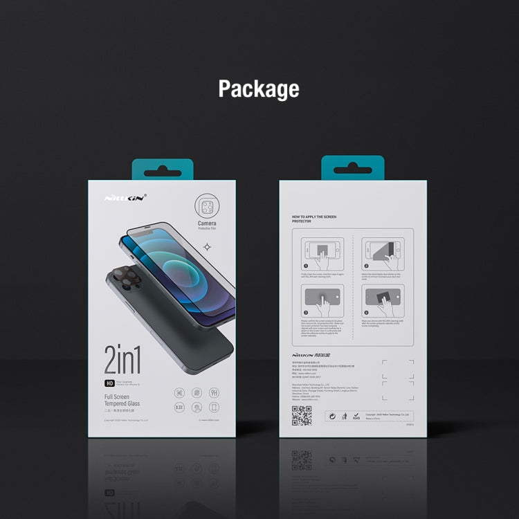 For iPhone 14 Pro Max NILLKIN 2 in 1 HD Full Screen Tempered Glass Film + Camera Protector Set
