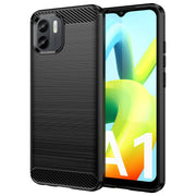 For Xiaomi Redmi A1 Brushed Texture Carbon Fiber TPU Phone Case(Black)