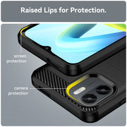 For Xiaomi Redmi A1 Brushed Texture Carbon Fiber TPU Phone Case(Black)