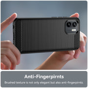 For Xiaomi Redmi A1 Brushed Texture Carbon Fiber TPU Phone Case(Black)