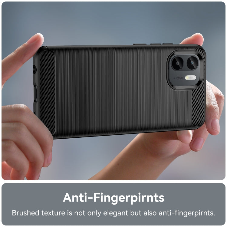 For Xiaomi Redmi A1 Brushed Texture Carbon Fiber TPU Phone Case(Black)