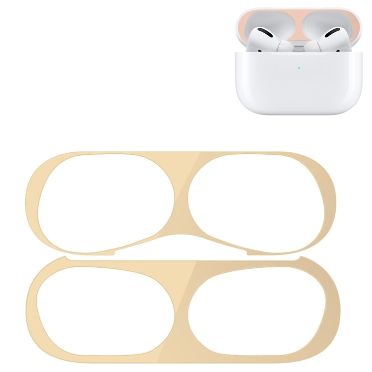 For Apple AirPods Pro 2 Wireless Earphone Protective Case Metal Sticker(Gold)
