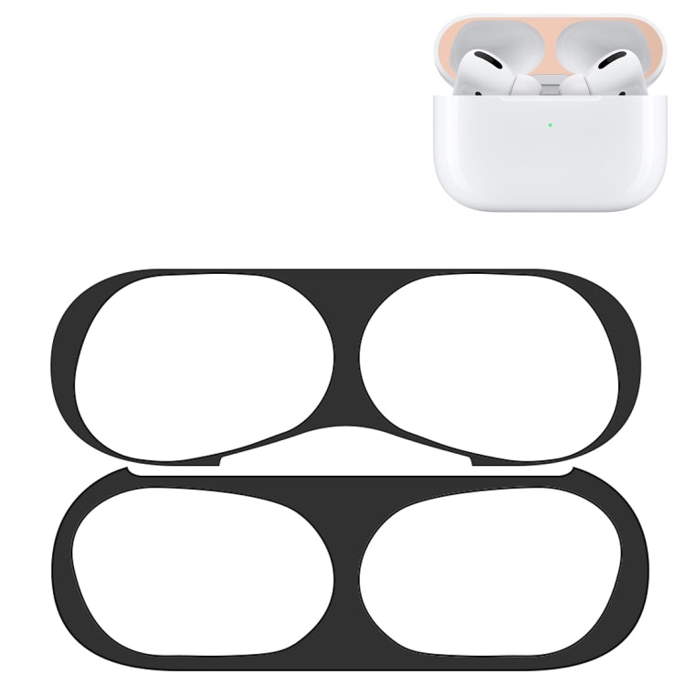 For Apple AirPods Pro 2 Wireless Earphone Protective Case Metal Sticker(Black)